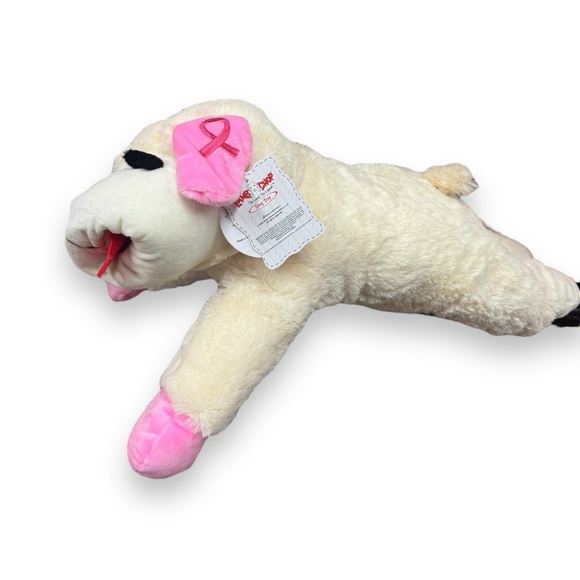 Multipet Lamb Chop Dog Toy w/ Pink Ribbon - HUGE! &.SOFT 24” NWT SALE - Picture 2 of 5